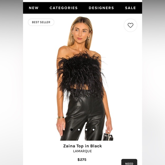 LAMARQUE Zaina Top in Black Size S